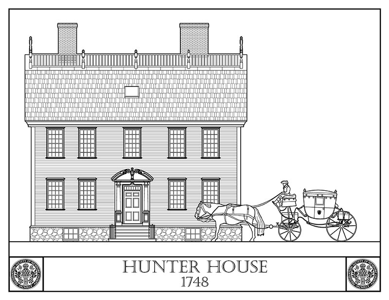 Hunter House-carriage coloring page