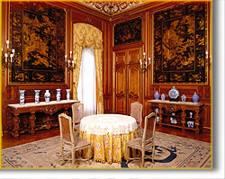 oriental-style architectural panels in the Breakfast Room